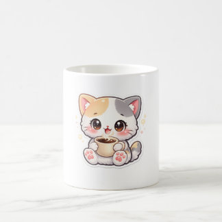 Cadeau pour amateur de café et chat mignon - Tasse