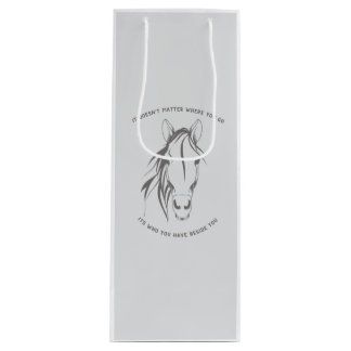 Cadeau Pour Bouteille Citation de cheval sac de vin graphique
