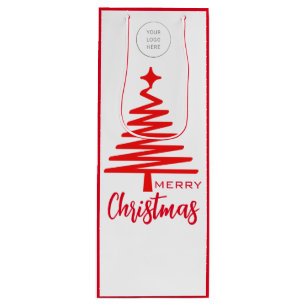Cadeau Pour Bouteille Logo Joyeux sac à vin de Noël