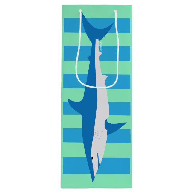 Cadeau Pour Bouteille Sac à vin de requin Mako rayé (Devant)