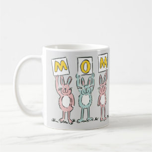 Cadeau pour maman Fun Rabbits Design Café Mug
