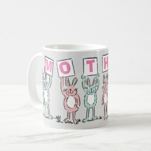 Cadeau pour mère avec lapins amusants Café Mug