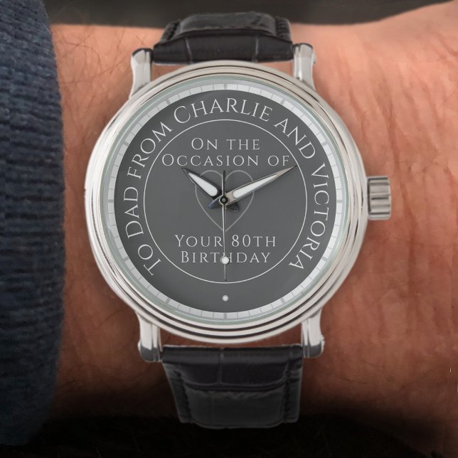 Cadeau pour papa sur sa montre d'anniversaire 80th (Créateur téléchargé)