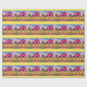 Cadeau Poussins de printemps dans le papier d'emballage d