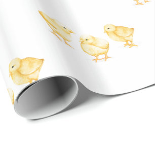 Cadeau Poussins jaunes de bébé de papier d'emballage