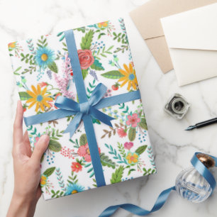Cadeau Première Communion Florale   Papier à envelopper