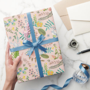 Cadeau Première Communion Florale   Papier à envelopper
