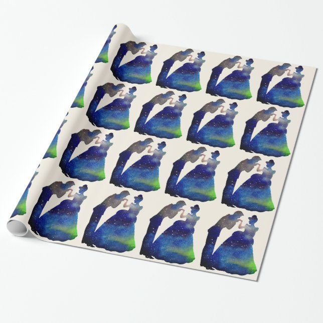 Cadeau Princesse et le prince Glossy Wrapping Papier (Déroulé)