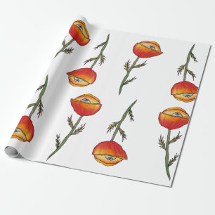 Cadeau Red Poppy Tout Voir Le Papier D'Enveloppement