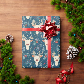 Cadeau Reindeer Mistletoe Papier d'enveloppement de la ve