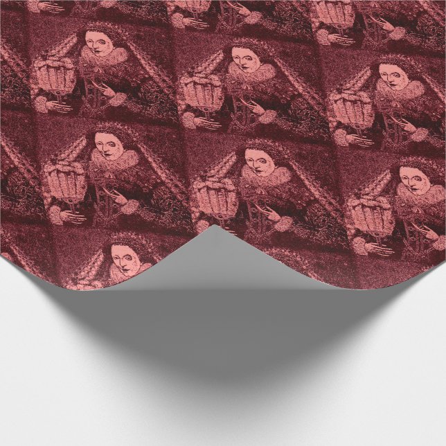 Cadeau Reine Elizabeth I en papier rose (Coin)