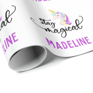 Cadeau Restez magique   Papier d'emballage Unicorne