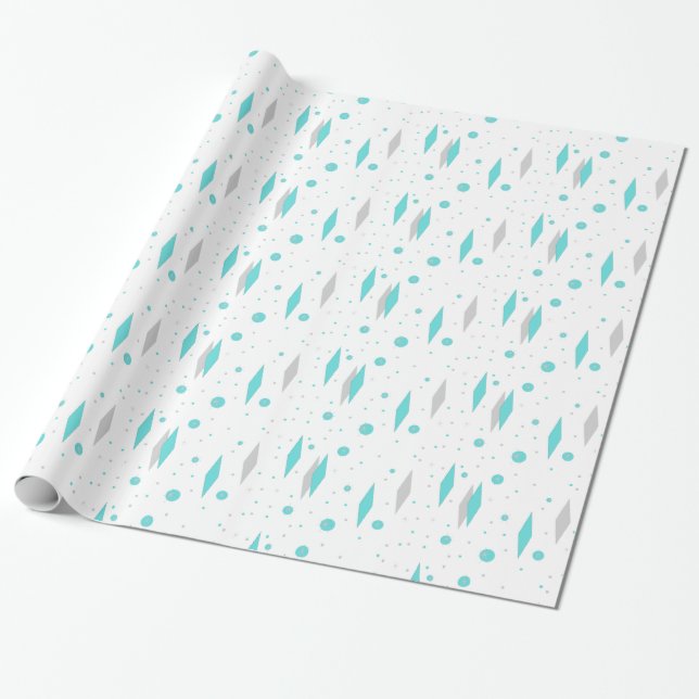 Cadeau Rétro diamant de turquoise et papier d'emballage (Déroulé)