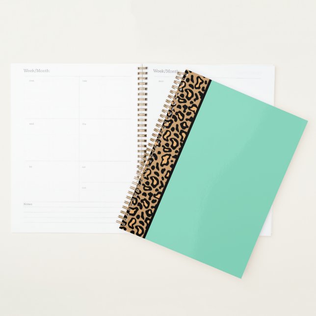 Cadeau Retro Leopard Planner (Devant avec enveloppe)