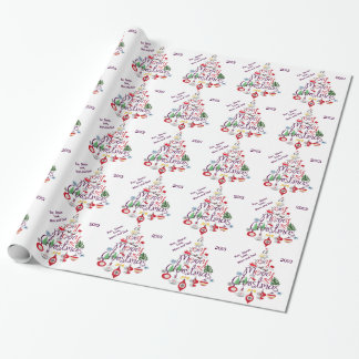 Cadeau Rétro papier d'emballage personnalisé d'arbre de