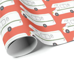 Cadeau Rétro papier d'emballage rouge de Motorhome rv de