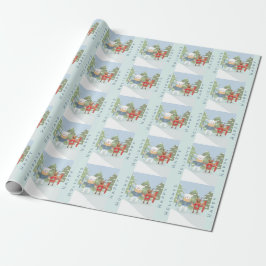 Cadeau Rindeer d'ours polaire avec papier d'enveloppement