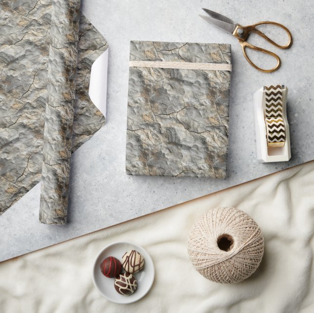 Cadeau Roche Texture Impression Papier Papier Rouleau (Artisanat)