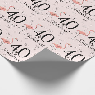 Cadeau Rose "40 de Flamant rose et fabuleux !" papier