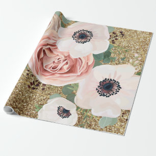 Cadeau rose de jardin géométrique de rouleaux de papier d
