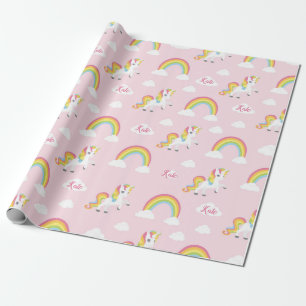 Cadeau Rose de papier d'emballage de licorne