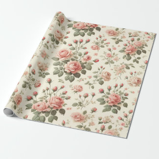 Cadeau Roses roses roses sur Crème Vintage papier d'envel