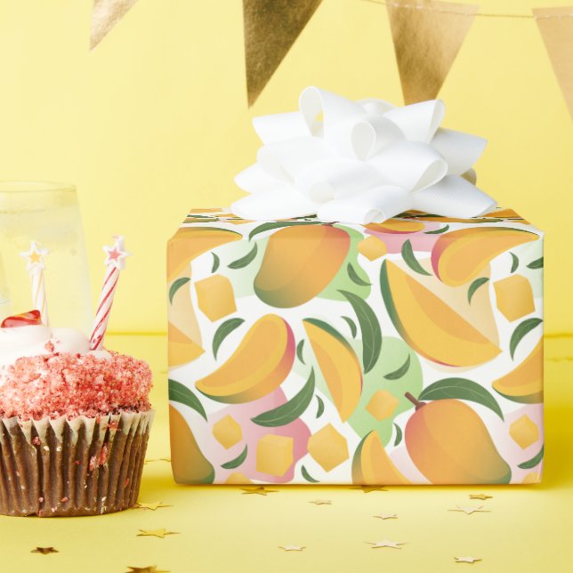 Cadeau Rouleau de papier à Motif de mangue moderne (Fête d'anniversaire)