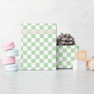 Cadeau Rouleau de papier d'emballage à carreaux blanc et 