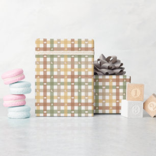 Cadeau Rouleau de papier d'emballage à motif Gingham rust