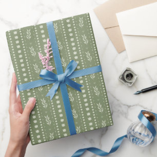 Cadeau Rouleau de papier d'emballage - Branches d'olivier
