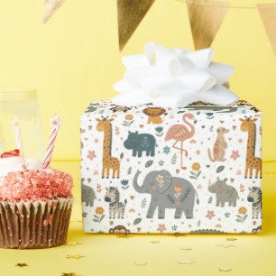 Cadeau Rouleau de papier d'emballage imprimé d'animaux de