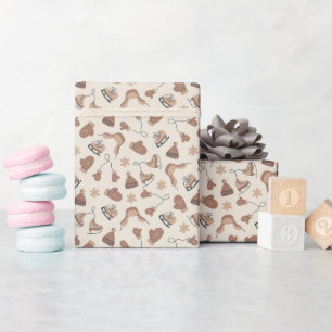 Cadeau Rouleau de papier d'emballage marron avec impressi