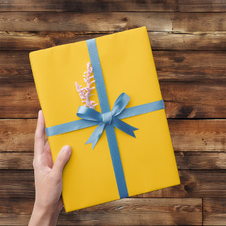 Cadeau Rouleau de papier d'emballage minimal jaune heureu