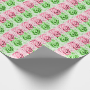 Cadeau Rouleau de papier d'enveloppement Rose rose et ver
