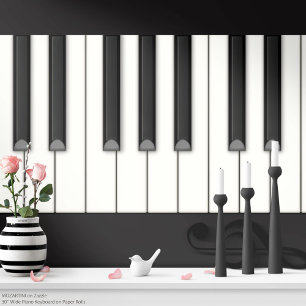 Cadeau Rouleau de papier géant clavier de piano (fond noi
