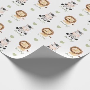 Cadeau Safari Animaux Envelopper Papier (Personnalisé)
