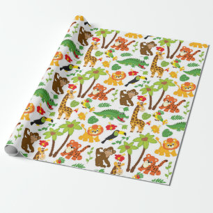 Cadeau Safari Animaux et Plantes exotiques papier d'envel