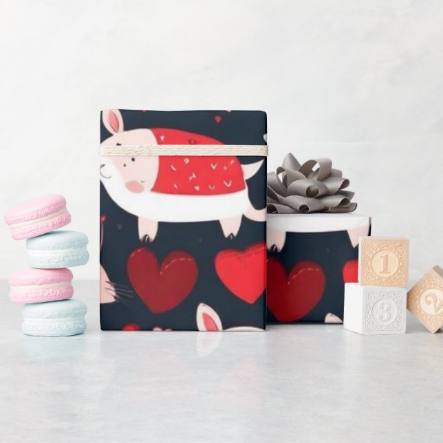 Cadeau Saint Valentin coeur rouge Envelopper papier (Baby Shower)
