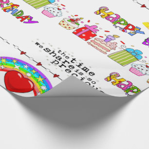 Cadeau Saint Valentin Envelopper le papier Joyeux anniver