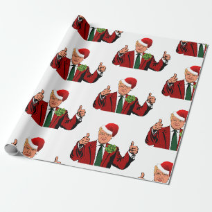 Cadeau santa claus donald trump papier d'emballage de noë