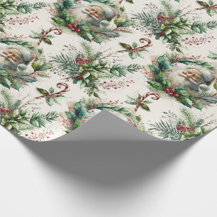 Cadeau Santa Claus victorien avec papier enveloppant creu