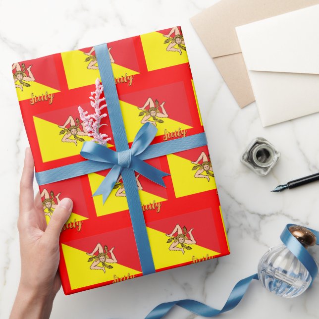 Cadeau Sicile papier enveloppant, Sicilienne Drapeau patr (Cadeaux)