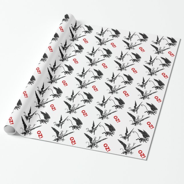 Cadeau Singe de vol ! Papier d'emballage de magicien d'Oz (Déroulé)