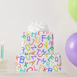 Cadeau Soupe Alphabet arc-en-ciel papier d'enveloppement