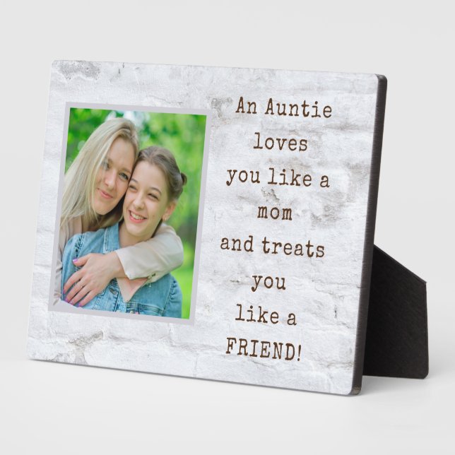 Cadeau spécial ! Plaque photo AUNT avec Easel (Côté)