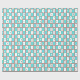 Cadeau Starbursts Turquoise Rétro Envelopper le papier