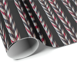 Cadeau Sucre de canne rouge et noir Goth Noël Papier cade