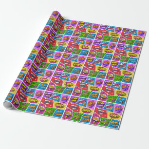 Cadeau Superhero Gamer Comic livre design papier d'emball