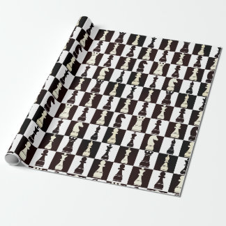 Cadeau Tableau d'échecs papier d'enveloppement Motif noir