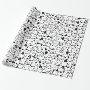 Cadeau Tant de Motif de chats papier d'enveloppement